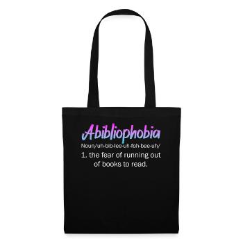 Abibliophobia Bookworm Reading Books - Tote Bag - black - Front