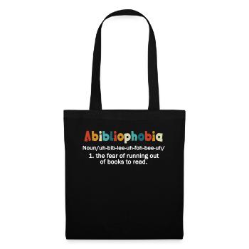 Abibliophobia Bookworm Reading Books - Tote Bag - black - Front