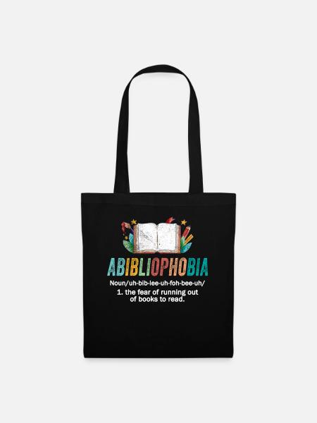 Abibliophobie Bücherwurm Lesebücher - Stoffbeutel - Schwarz