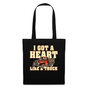 Ich habe ein Herz wie ein Truck - Stoffbeutel - Schwarz - Vorne