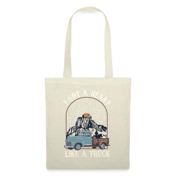 Ich habe ein Herz wie ein Truck - Stoffbeutel - Natur - Vorne