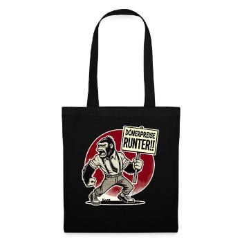 Gorille avec pancarte : les prix du kebab baissent ! - Sac en tissu - noir - Devant