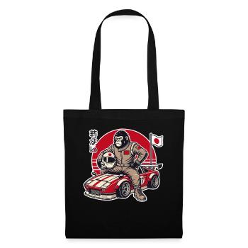 Gorille japonais en tant que pilote de course JDM - Sac en tissu - noir - Devant