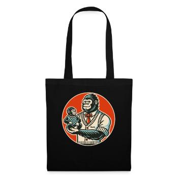 Gorilla dad with baby - Tote Bag - black - Front