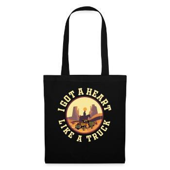 J’ai un cœur comme un camion - Sac en tissu - noir - Devant