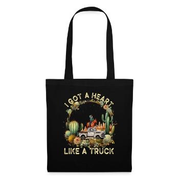 J’ai un cœur comme un camion - Sac en tissu - noir - Devant