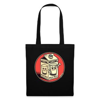 Conception de dessin animé amusante : Lait manquant - Sac en tissu - noir - Devant