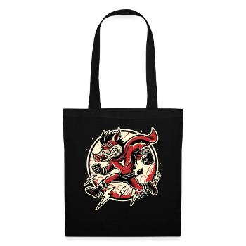 Super sanglier – Rapide comme l’éclair et inarrêtable ! - Sac en tissu - noir - Devant