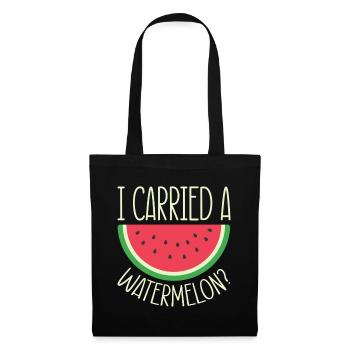 Melon pastèque Fruit d’été Cadeau végétalien - Sac en tissu - noir - Devant