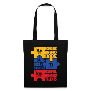 Autisme - Sac en tissu - noir - Devant