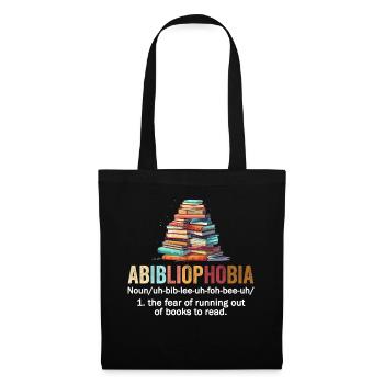 Abibliophobia Bookworm Reading Books - Tote Bag - black - Front
