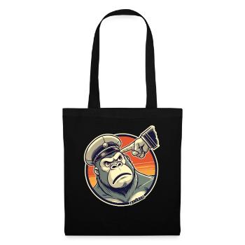 Strict monkey with cap gets finger - Tote Bag - black - Front