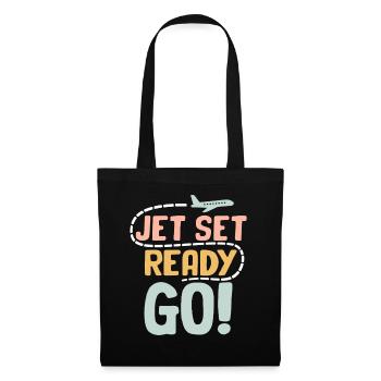 Jet Set Ready Go Airplane Vacation Mode - Tote Bag - black - Front