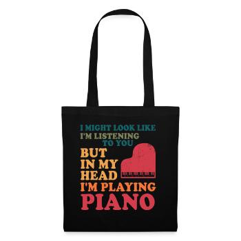 I Might Look Like I Am Listening Piano - Tote Bag - black - Front