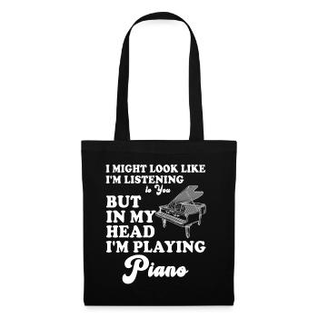 I Might Look Like I Am Listening Piano - Tote Bag - black - Front