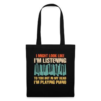 I Might Look Like I Am Listening Piano - Tote Bag - black - Front