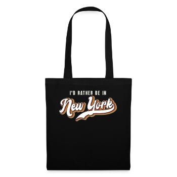 Je préfère être dans l’aventure new-yorkaise - Sac en tissu - noir - Devant