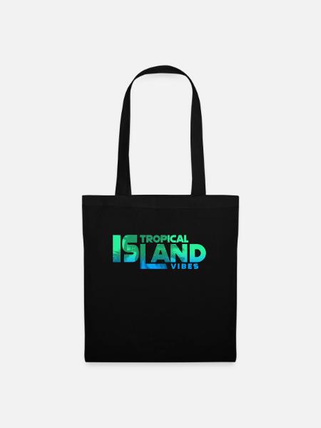 Tropical Island Vibes Gradient Text - Stoffbeutel - Schwarz