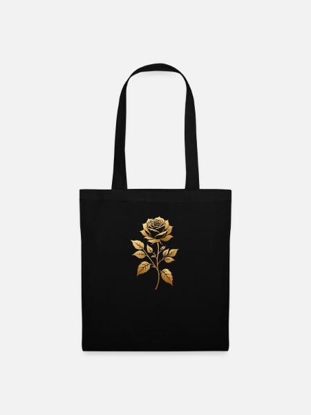 Gold Rose Eleganz - Stoffbeutel - Schwarz