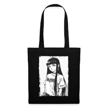 Cartoon Girl japonais et politique - Sac en tissu - noir - Devant