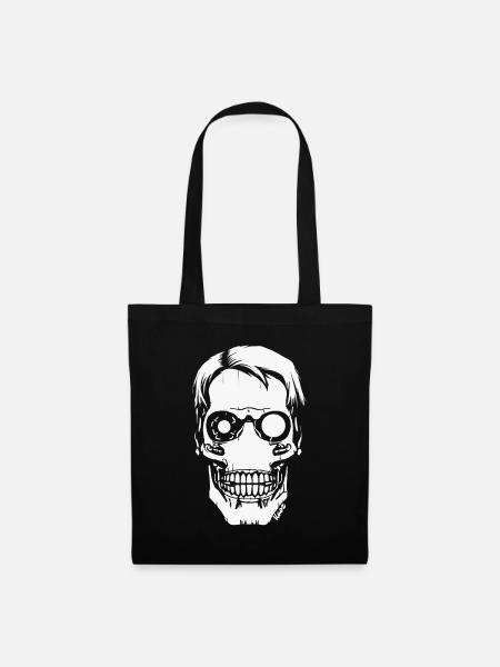 Cyber Skull – Futuristischer Totenkopf - Stoffbeutel - Schwarz