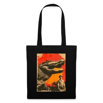 Retro Dinosaur Crocodile Adventure - Tote Bag - black - Front