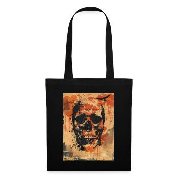 Creepy skull with ravens - Tote Bag - black - Front