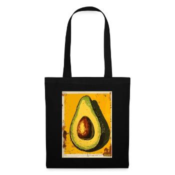 Vintage Avocado Kunst - Stoffbeutel - Schwarz - Vorne