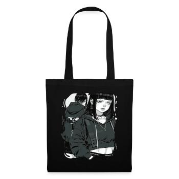 Dark Gothic Anime Girl Aesthetic - Tote Bag - black - Front