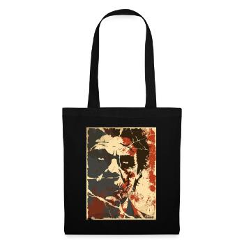 Le bon mauvais garçon – Portrait grunge - Sac en tissu - noir - Devant
