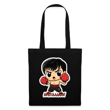 Chibi Boxer – combatif avec citation culte - Sac en tissu - noir - Devant