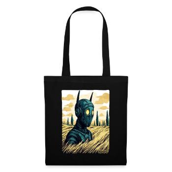 Cyborg with ears in wheat field - Tote Bag - black - Front
