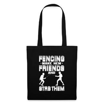 Fencing Sword Sabre Epee Fencing Gift - Tote Bag - black - Front