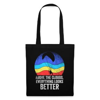 Au-dessus des nuages Passionné de paramoteur - Sac en tissu - noir - Devant