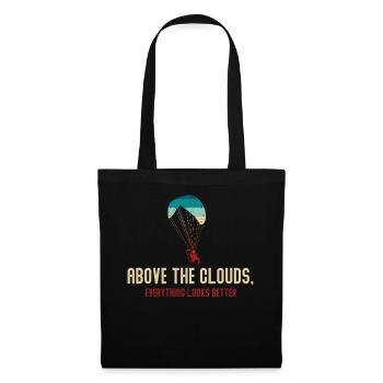 Au-dessus des nuages Passionné de paramoteur - Sac en tissu - noir - Devant