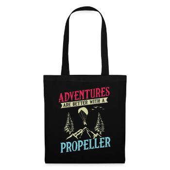 Les aventures sont meilleures avec une hélice - Sac en tissu - noir - Devant