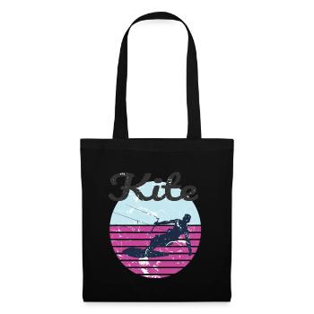 Ambiance d’aventure de kitesurf rétro - Sac en tissu - noir - Devant