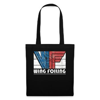 Vintage Wing Foiling Adventure Graphic - Tote Bag - black - Front