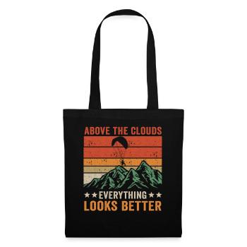 Au-dessus des nuages Passionné de paramoteur - Sac en tissu - noir - Devant