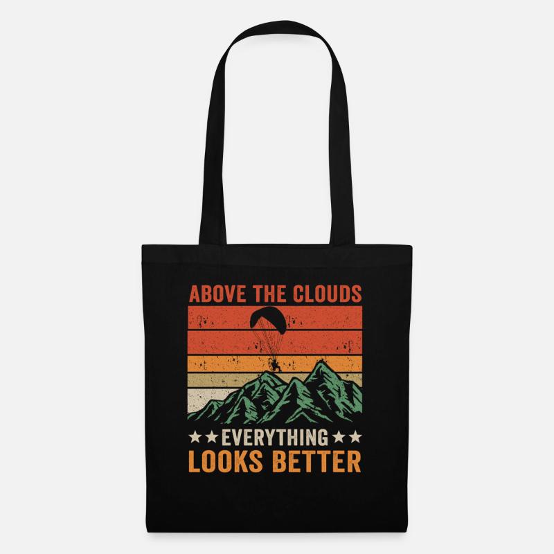 Au-dessus des nuages Passionné de paramoteur - Sac en tissu - noir