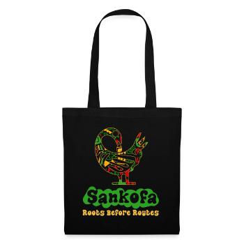 Sankofa Symbol Adinkra Ghana Schwarz - Stoffbeutel - Schwarz - Vorne