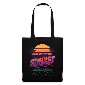 Retro Sunset - 80s Style - Tote Bag - black - Front