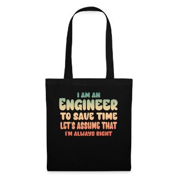 Je suis un ingénieur J’ai toujours raison - Sac en tissu - noir - Devant