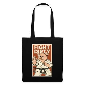 Karate Fighting Pig – Fights Dirty - Tote Bag - black - Front