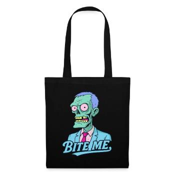 Zombie en costume – Mordez-moi ! - Sac en tissu - noir - Devant