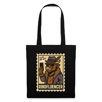 Influenceur de bœuf fluencer élégant avec selfie - Sac en tissu - noir - Devant