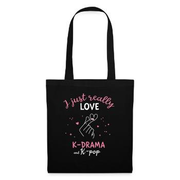 I just really love K-Drama K-Pop Korean Heart - Tote Bag - black - Front
