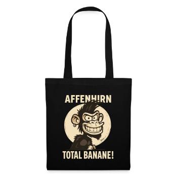 Monkey Brain - Singe de dessin animé de banane totale - Sac en tissu - noir - Devant