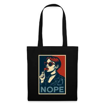 Retro Pop Art Girl – NOPE Statement Poster - Tote Bag - black - Front