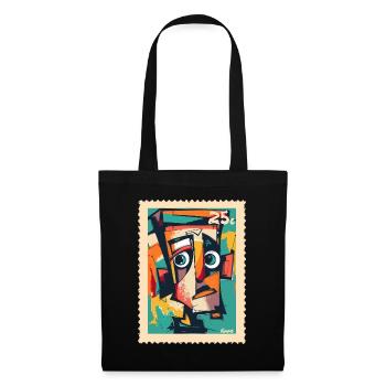 Cubist Head – Postage Stamp of Confusion - Tote Bag - black - Front
